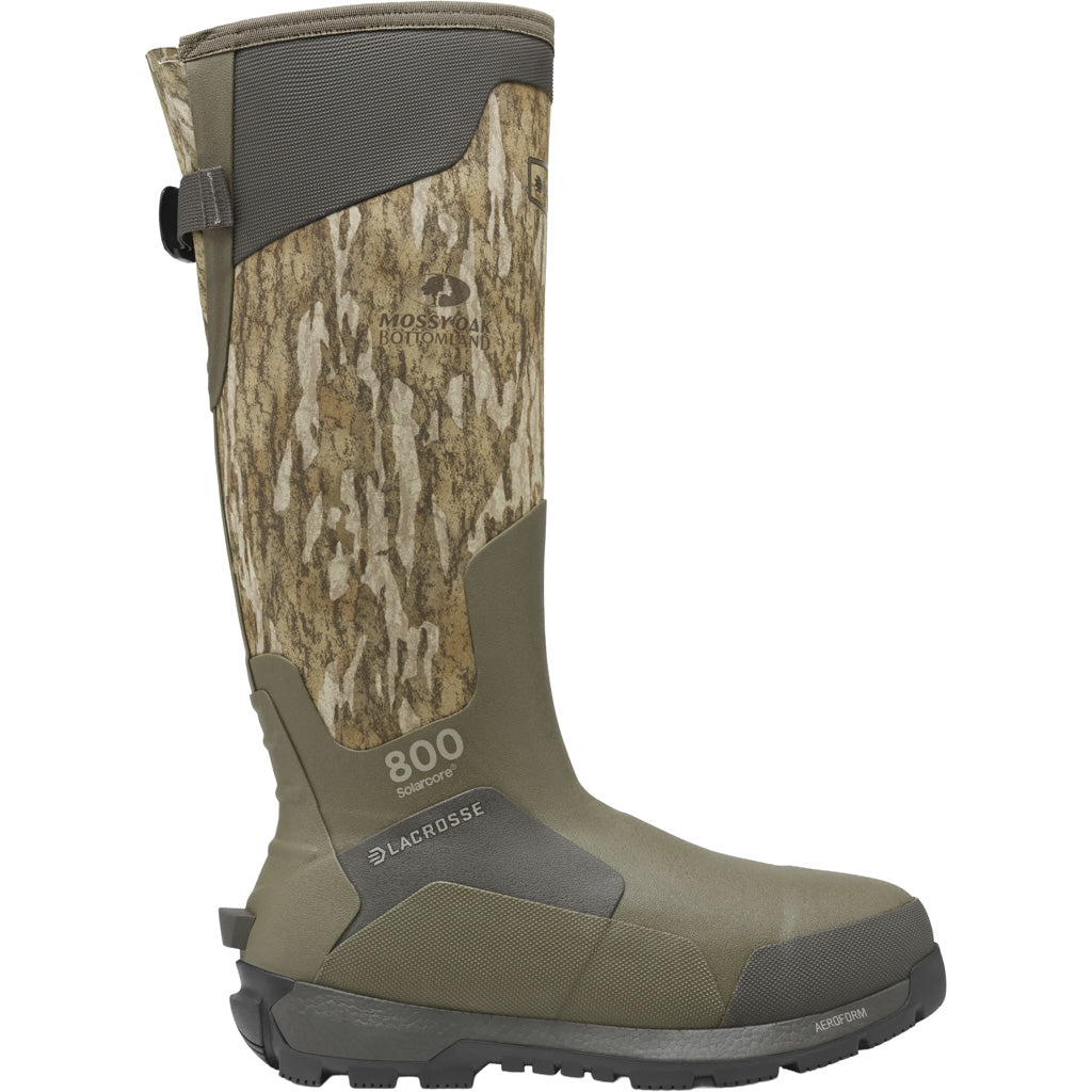 Lacrosse Men's Alphaburly Aero 17" Boots in Mossy Oak New Bottomland Camo Men's 9 - Front View