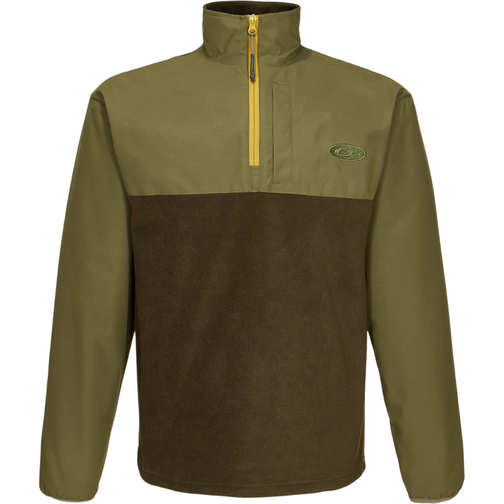 Drake Waterfowl Drake 1/4 Zip Refuge Eqwader in Green Men's Medium - Front View