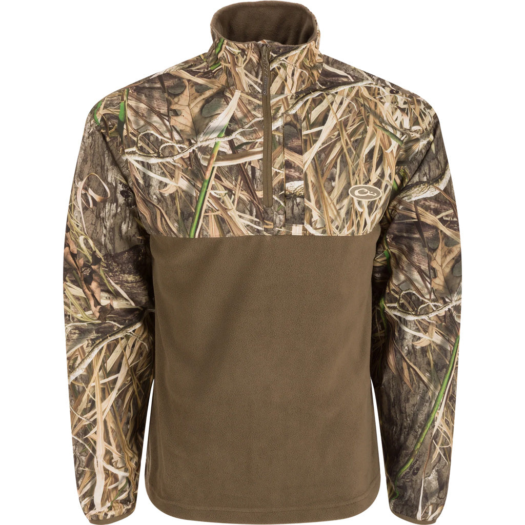 Drake Waterfowl Drake 1/4 Zip Refuge Eqwader in Mossy Oak Shadow Grass Camo Men's XL - Front View