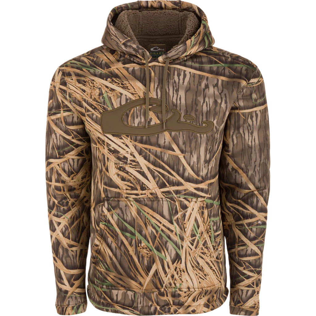Drake Waterfowl Drake Silencer Hoodie in Mossy Oak Shadow Grass Camo Men's 2XL - Front View
