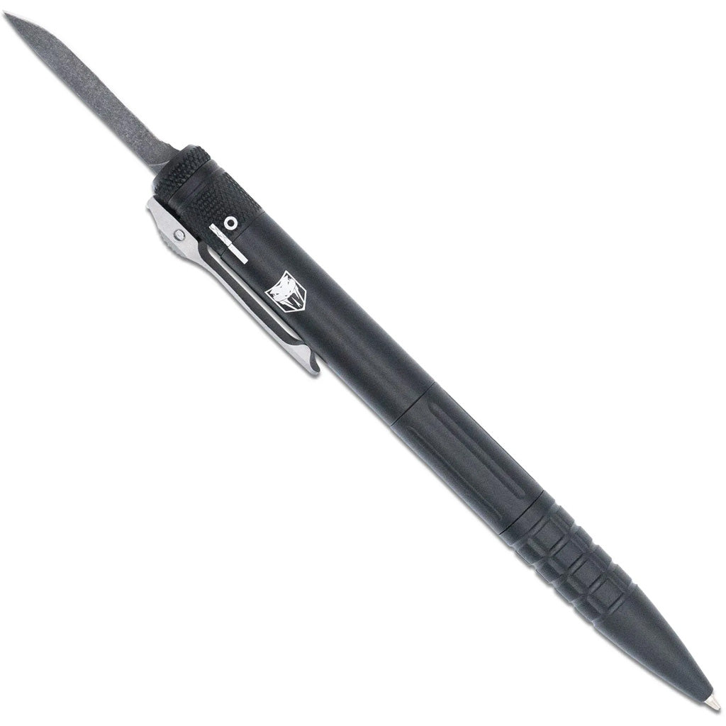 CobraTec CNC OTF Pen Knife Gen 2 in Black - Front View