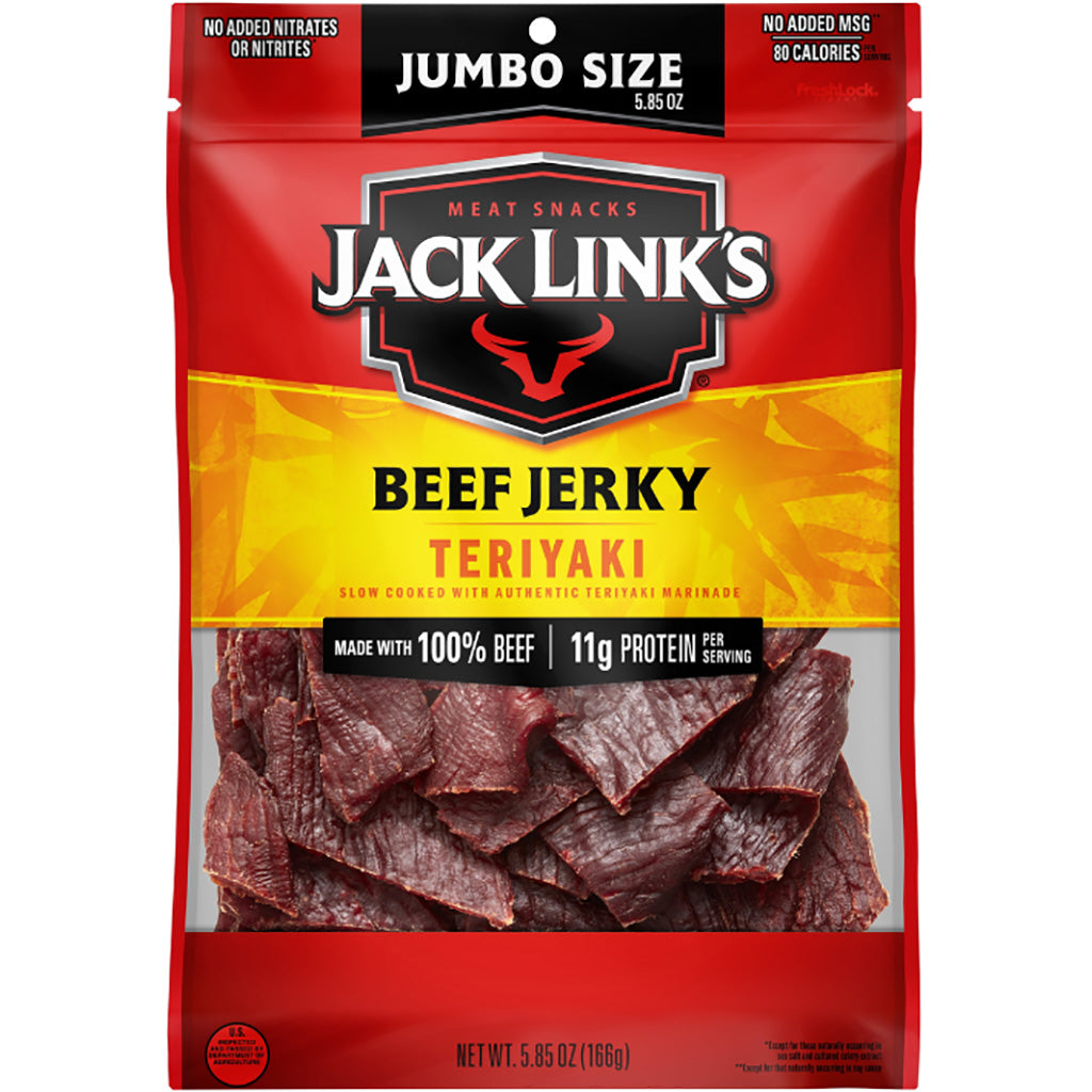Jack Links Terriyaki Beef Jerky Packs - Front View