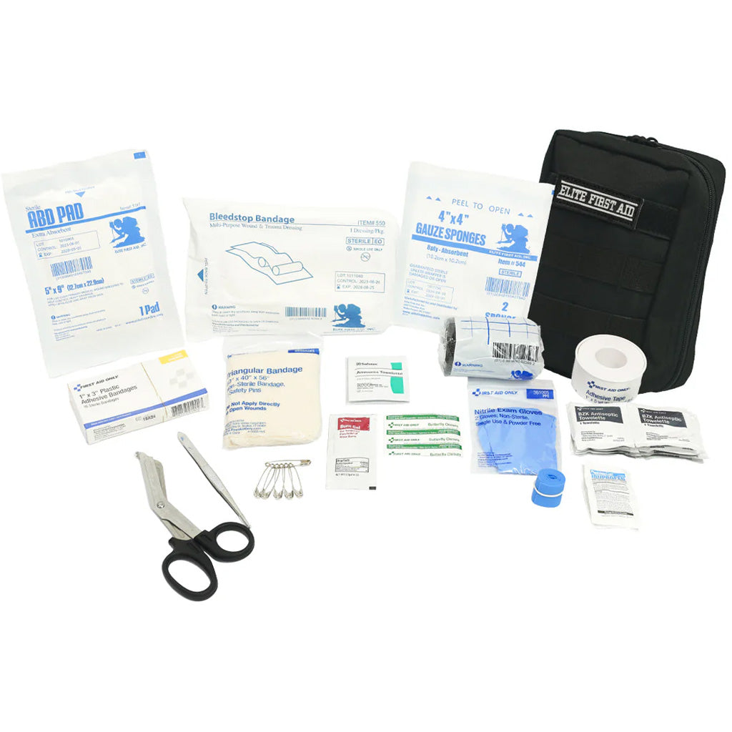 Elite First Aid Tactical IFAK in Black - Front View