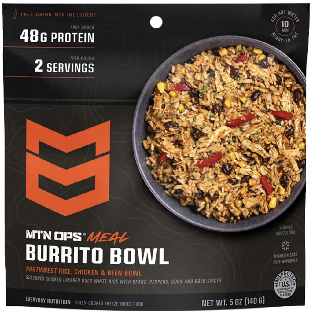 MTN Ops Freeze Dried Meal in Burrito Bowl 2pk - Front View