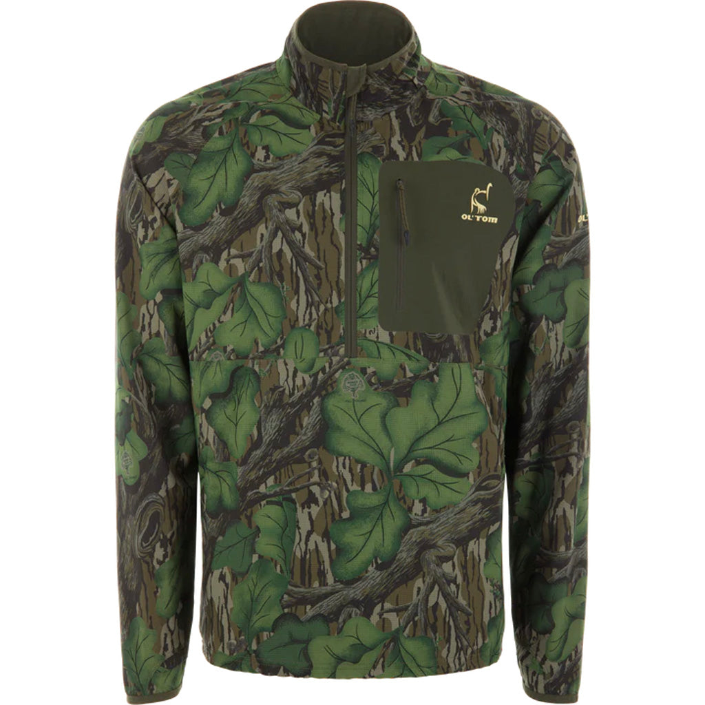 Drake Waterfowl Drake Ol' Tom SWT Half Zip Pullover in Mossy Oak Full Foliage Camo Men's XL - Front View