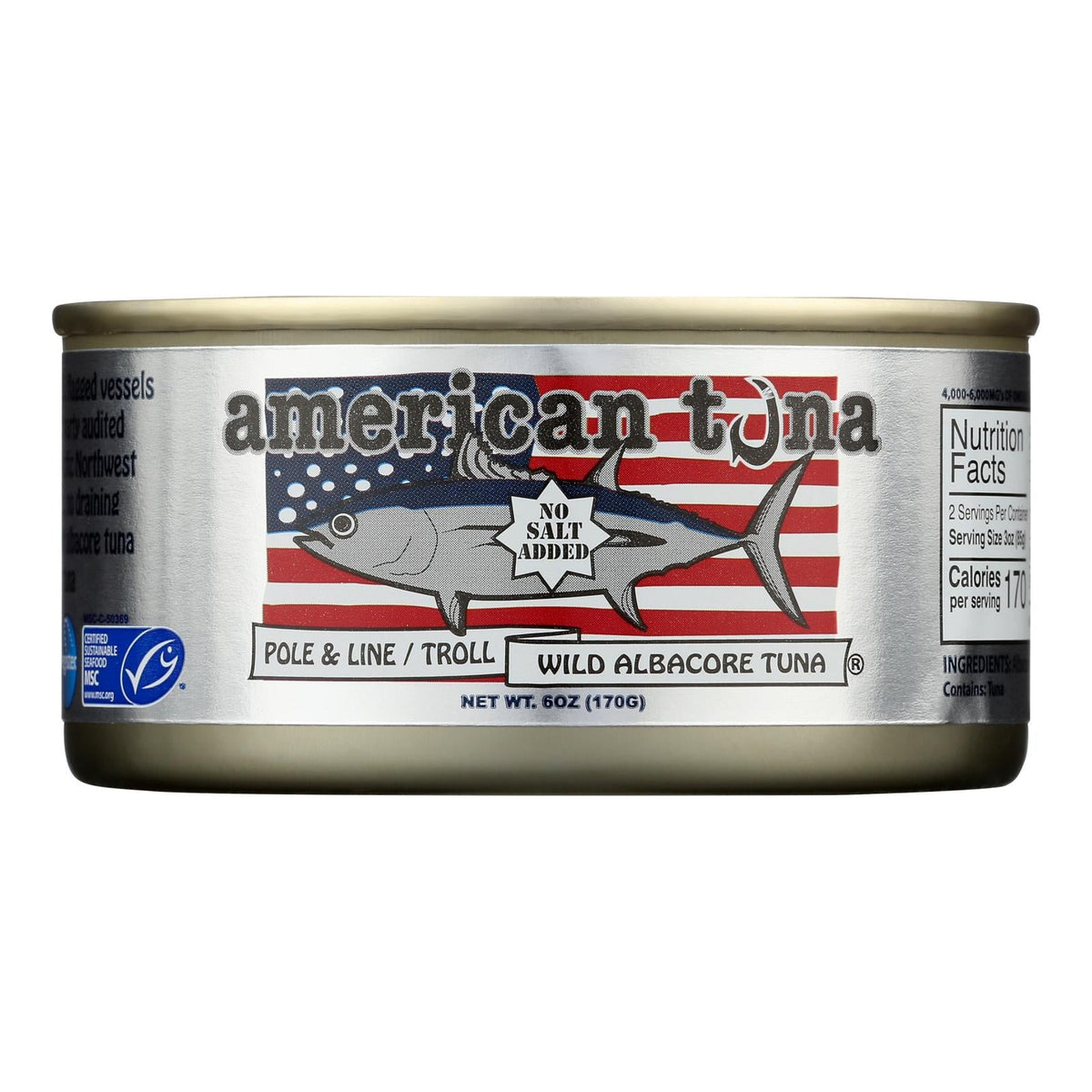 American Tuna - Wild Albacore No Salt Tuna - 12-Pack of 5 Ounces