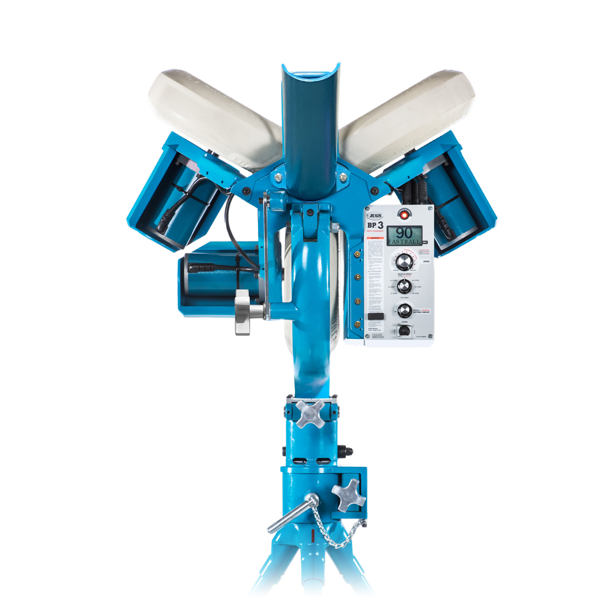 JUGS BP3 Baseball Pitching Machine with Changeup - Front View
