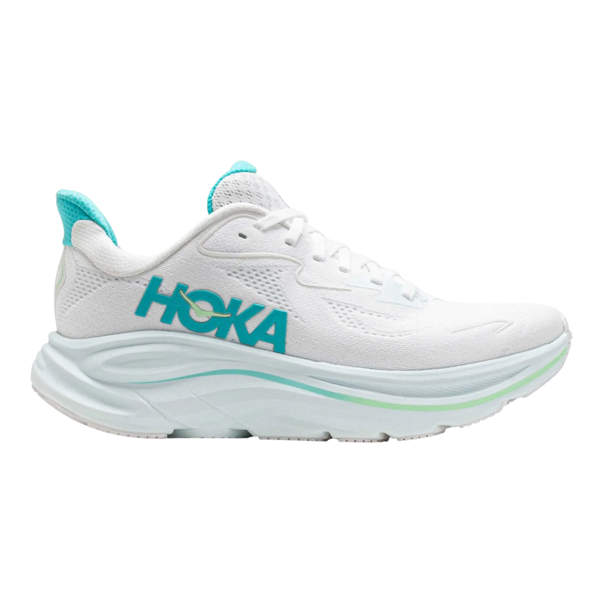 Hoka Clifton 10 Running Women's Sneakers — White Cielo Blue Mesh