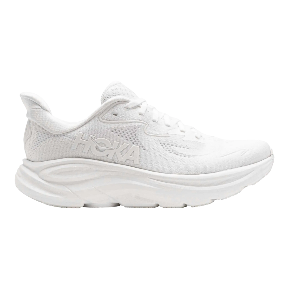 Hoka Clifton 10 Running Women's Sneakers — Triple White Mesh