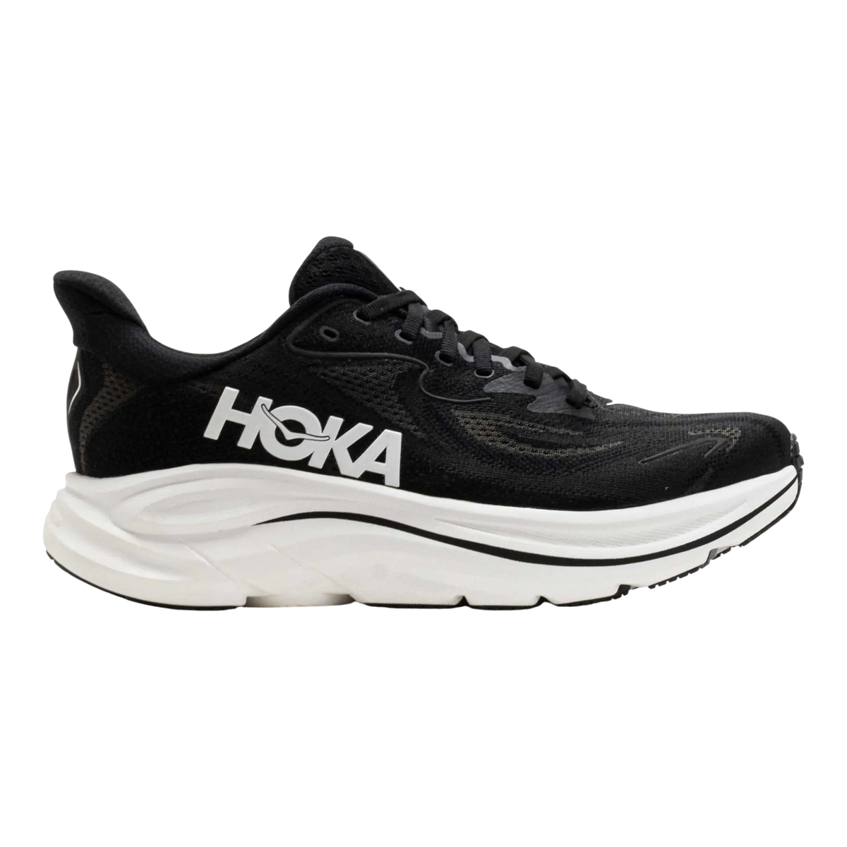 Hoka Clifton 10 Running Men's Sneakers — Black/White Mesh