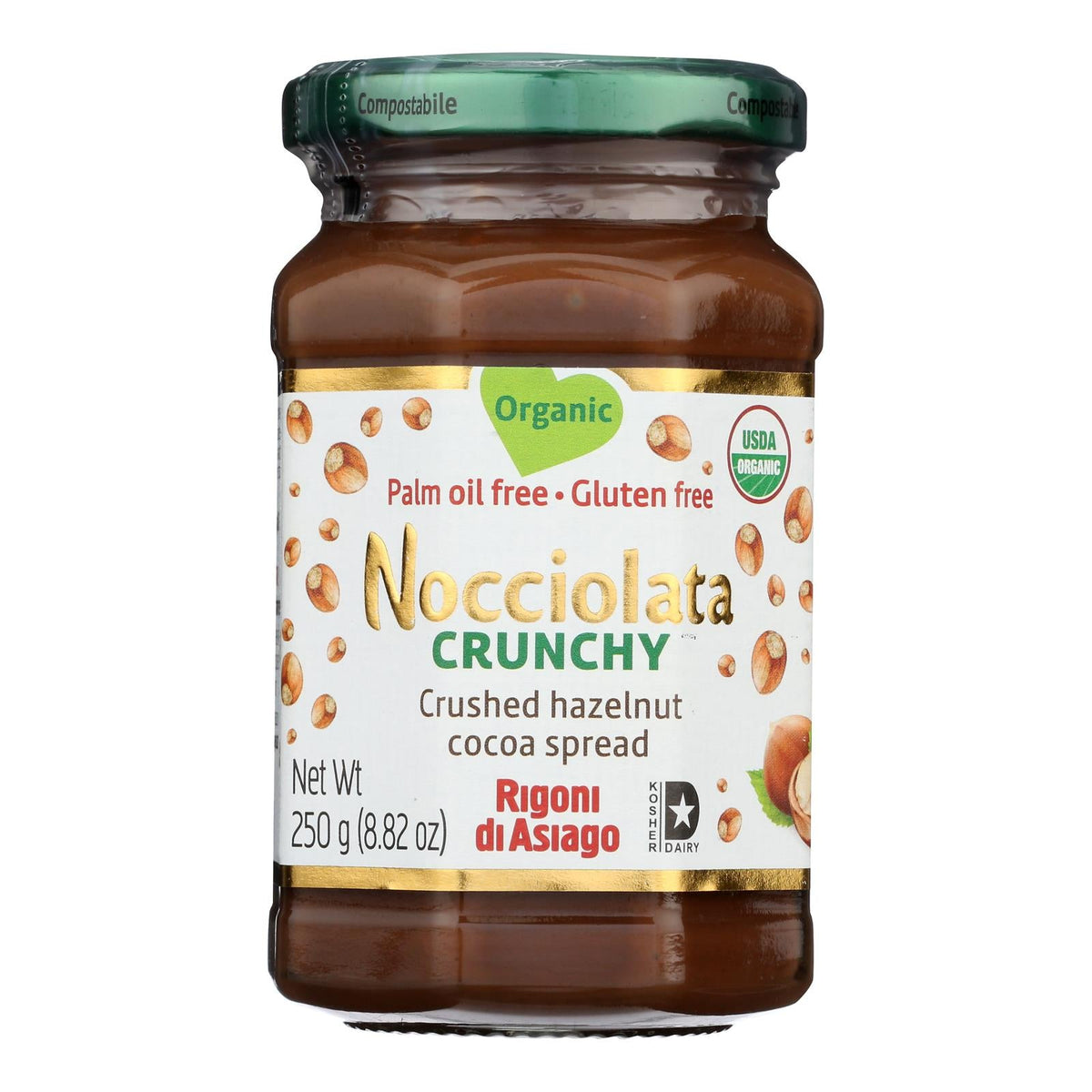 Nocciolata Organic Hazelnut Cocoa Crunch Spread - 8.82 Ounces (Case of 6)