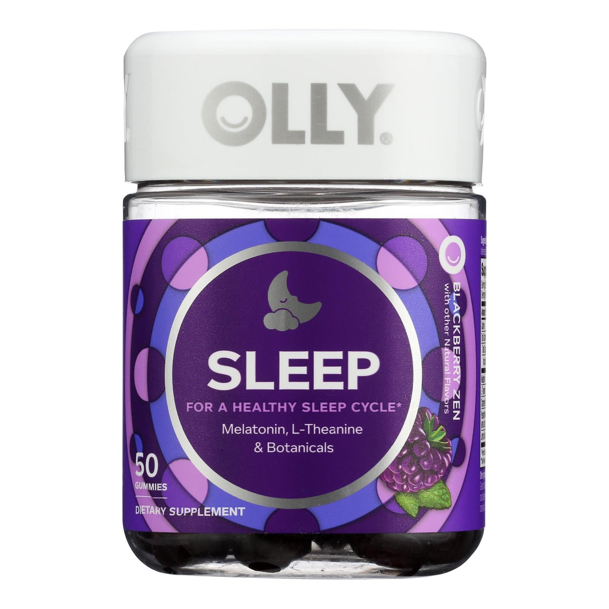 OLLY Restful Sleep Supplement, Blackberry, 50 ct (Case of 3)
