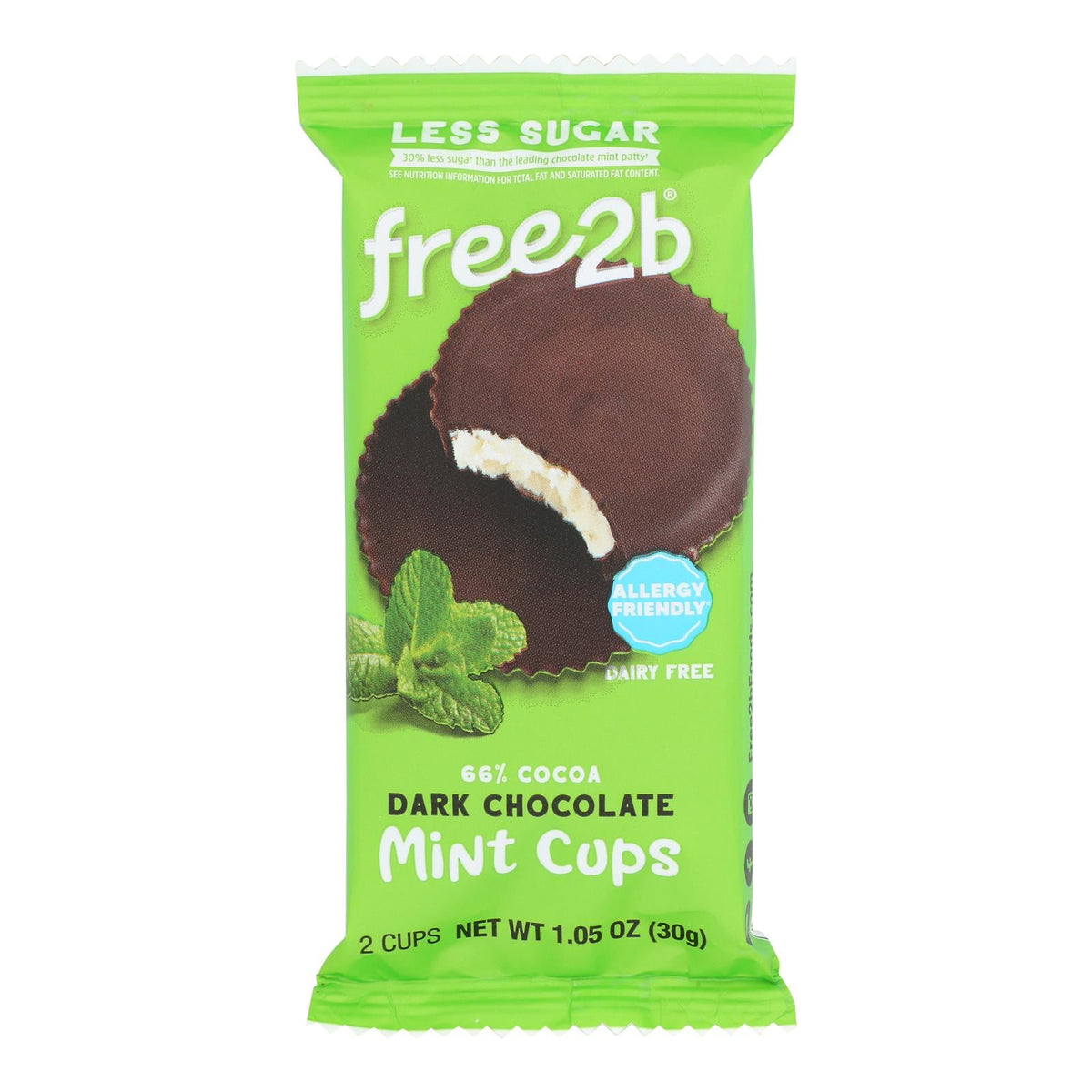 Free2b Dark Chocolate Mint Cups 2-Cup, 1.05 oz (Case of 12)