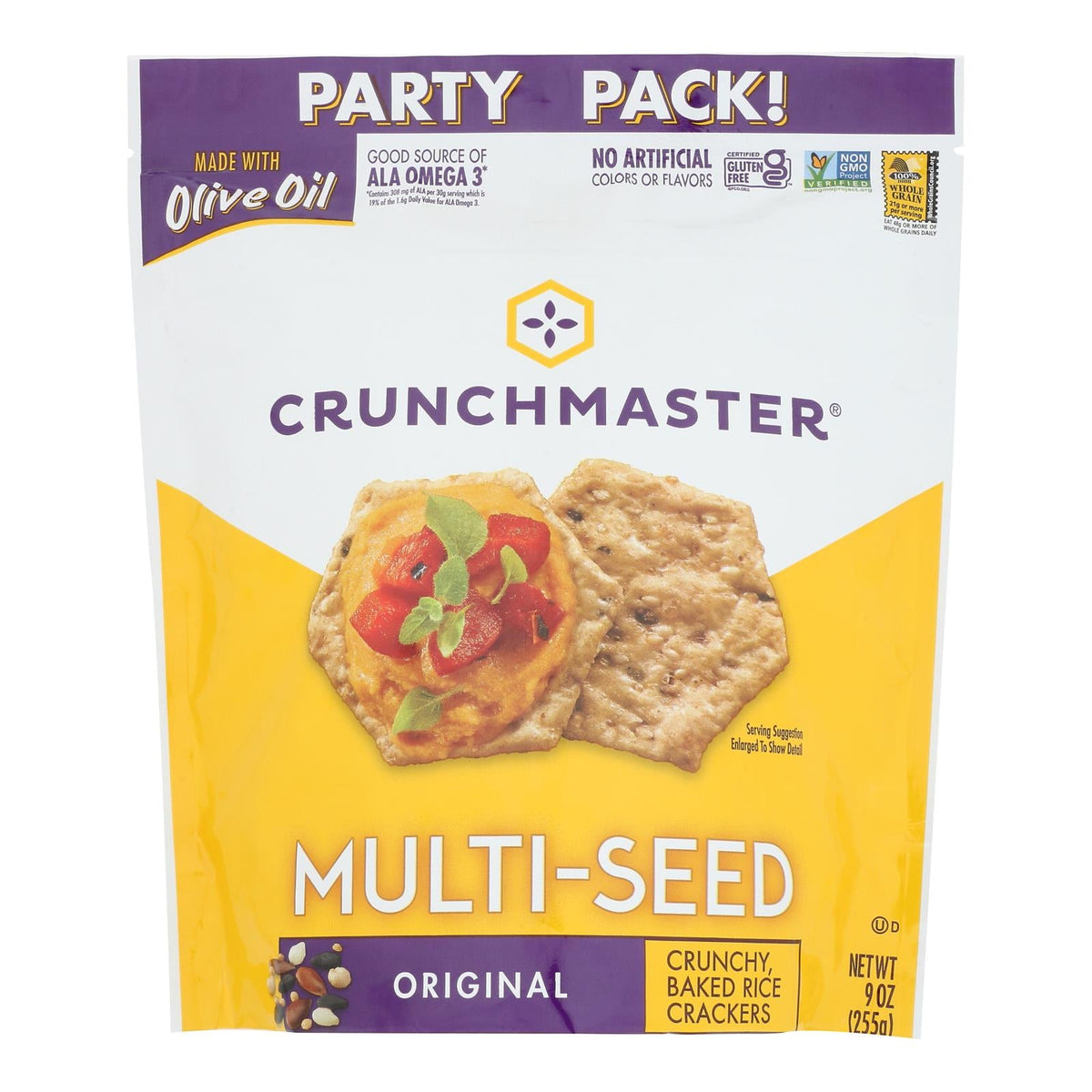 Crunchmaster Multi-Seed Original Crackers, 9 oz (Case of 12)