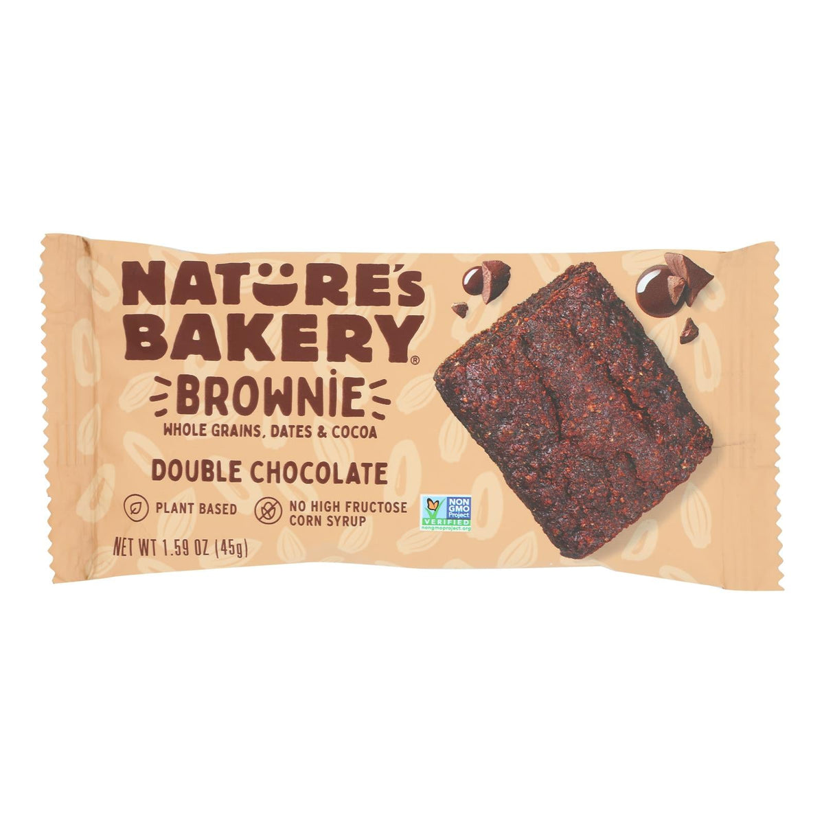Nature's Bakery Double Chocolate Brownie Single Serve, 1.59 oz (Case of 12)
