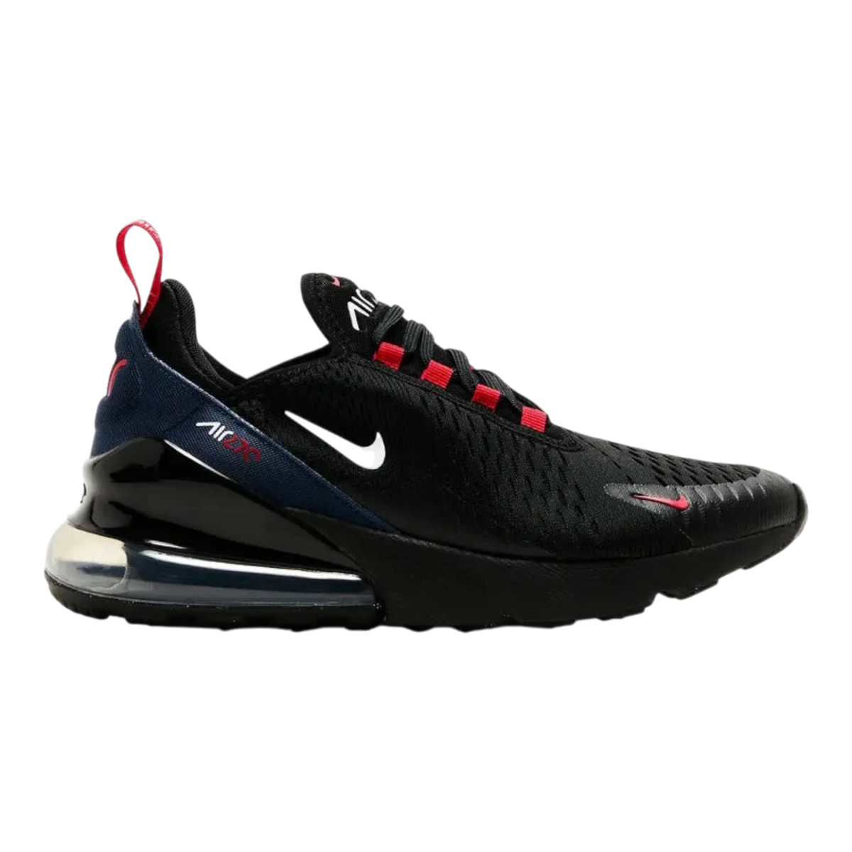 Nike Air Max 270 Big Kids' (GS) Sneakers — Black/Navy Mesh Low-Top