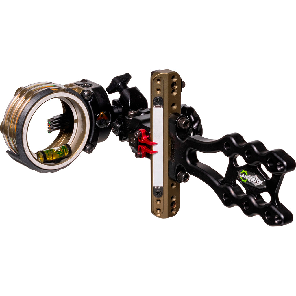 Axcel LANDSLYDE Slider Tactical Bowhunting Sight in AccuStat II Micro 4 Pin .010 - Front View