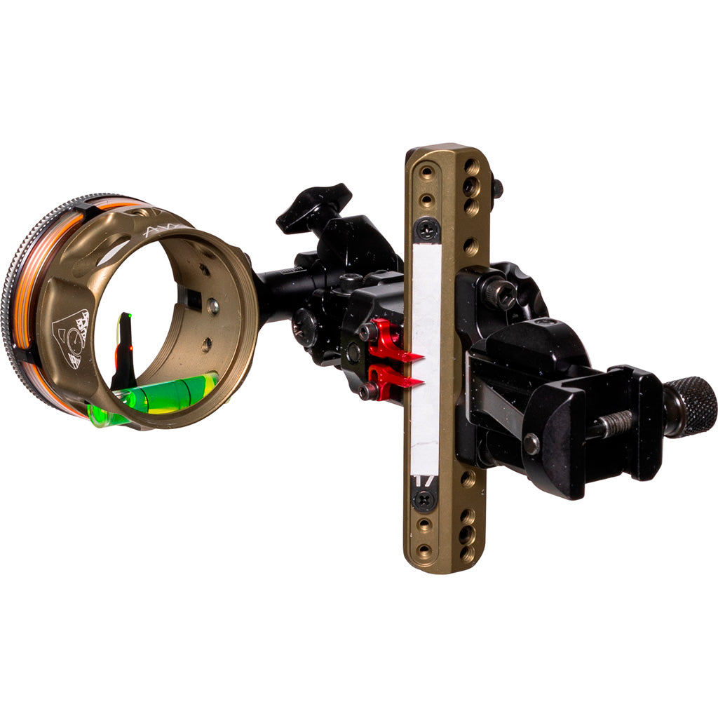 Axcel LANDSLYDE Picatinny Slider Sight Tac. BH in AVX-41 Ranger DBL Pin .019 Gr./Red Fiber - Front View