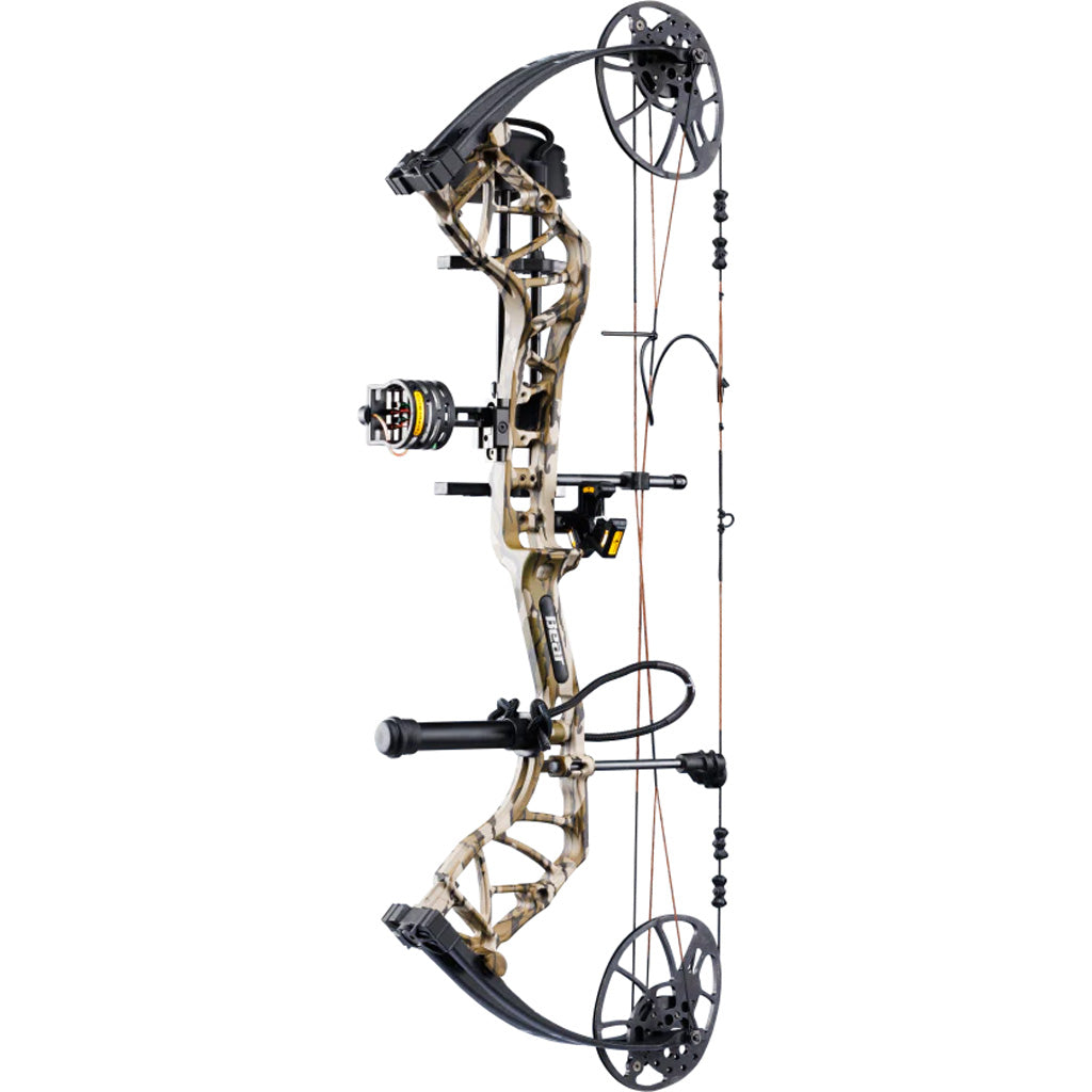 Bear Legit MAXX RTH Bow Package in Mossy Oak Bottomland/Black 10-70 lbs. LH - Front View