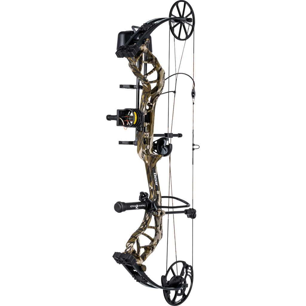 Bear Species XT RTH Bow Package in Mossy Oak Bottomland/Black 55-70 lbs RH - Front View