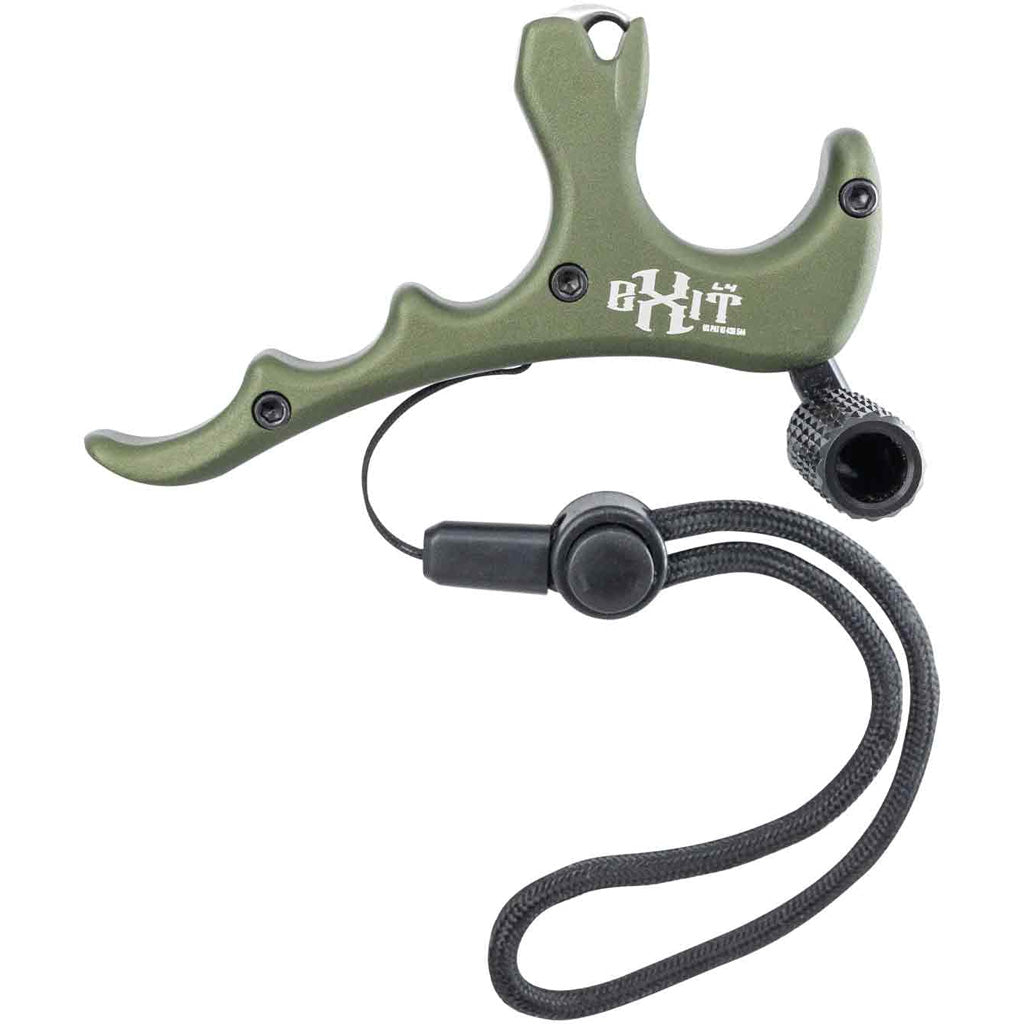 B3 Exit L4 Release in 4 Finger OD Green with Lanyard - Front View