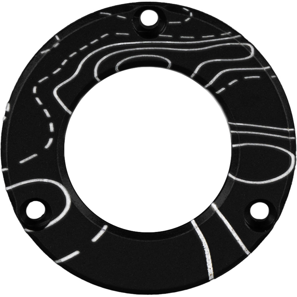 Axcel Driver Hubcap Black w/Engraving in Black - Front View