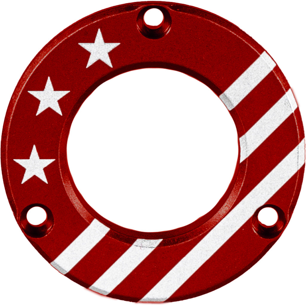 Axcel Driver Hubcap Red w/Engraving - Front View