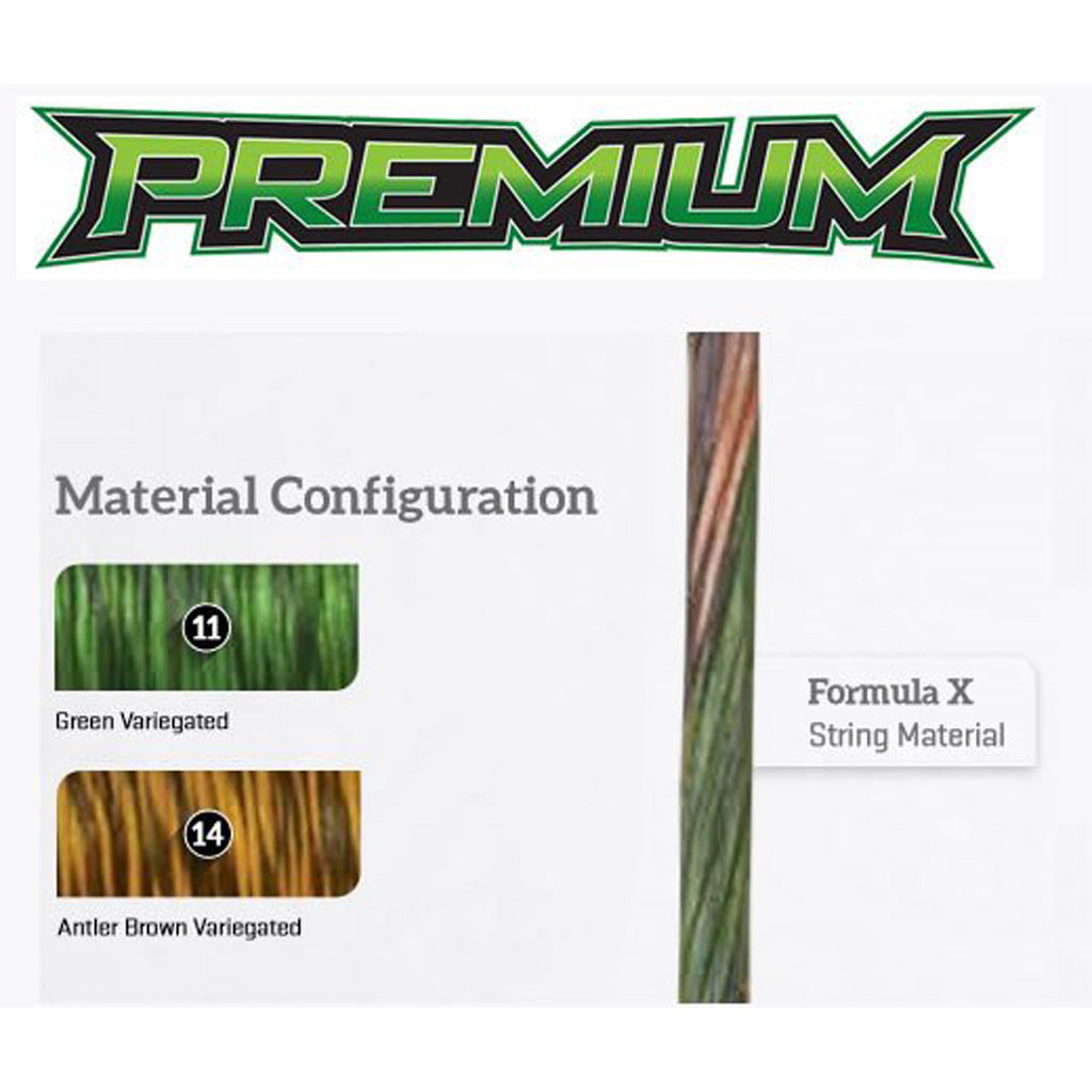 First String Premium String Set in Green/Brown Mission Ballistic - Front View