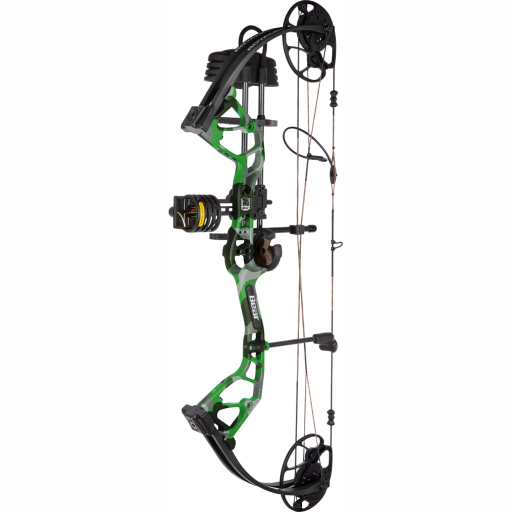 Bear Royale RTH Bow Package in Fred Bear Electric/Black 50 lbs. LH - Front View