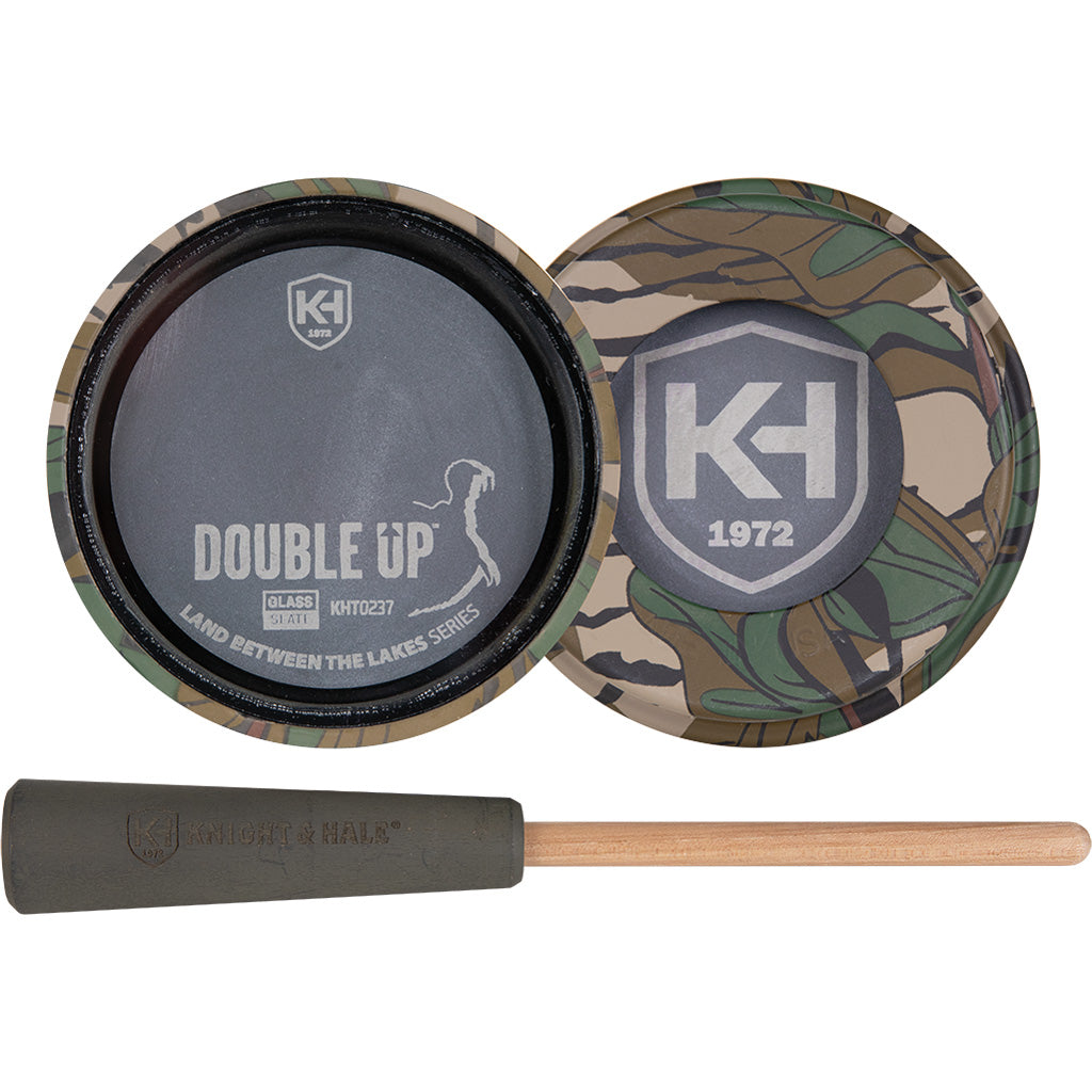 Knight and Hale Plastic Pot Turkey Call in Glass over Slate - Front View