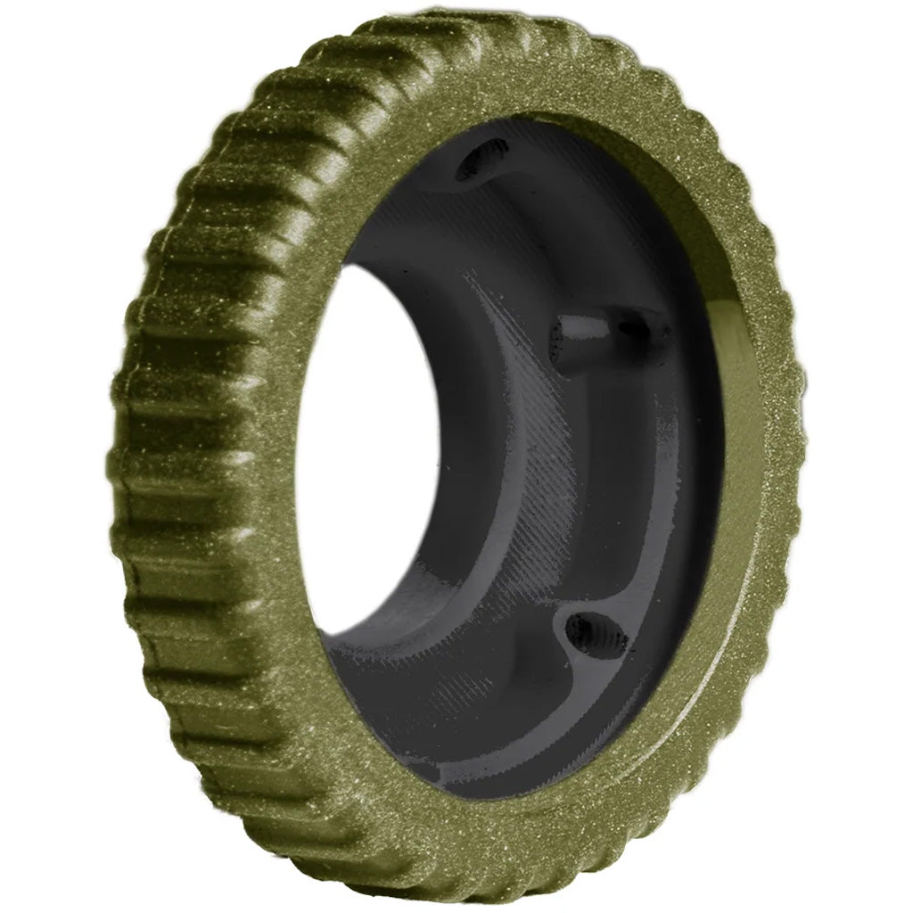 Axcel Driver Dually Wheel and Tread in Green - Front View