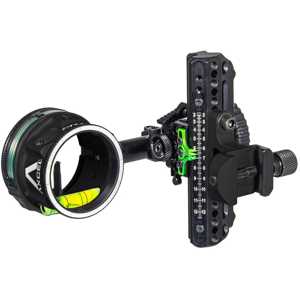 Axcel Driver Plus Slider Sight CK w/AVX-31 Scope in Midnight Cerakote .019 Single Pin Green Picatinny - Front View