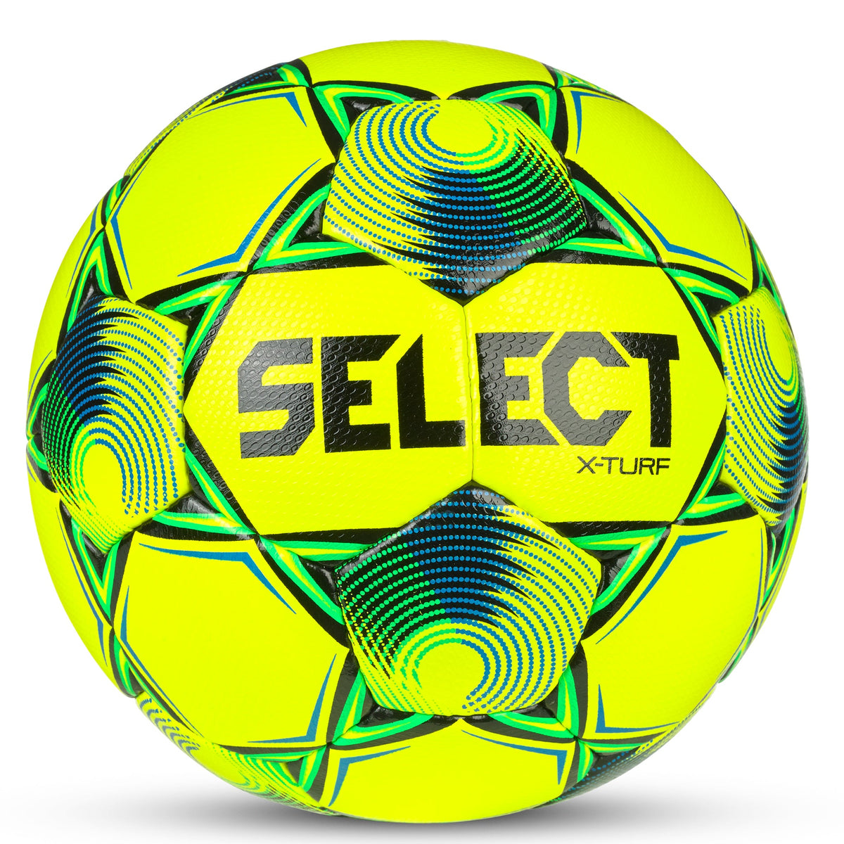 Select X-Turf v25, Artificial Turf and Wet Weather Ball in Yellow/Blue/Green - Front View