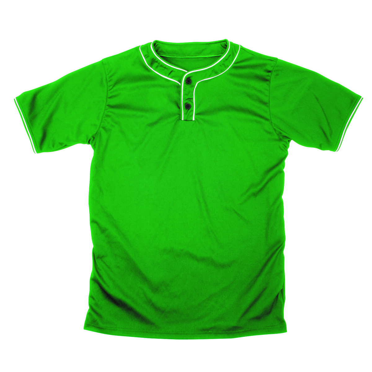 Martin Sports Two Button Baseball Jersey, Moisture Management in Kelly Green/White Adult 2XL - Front View