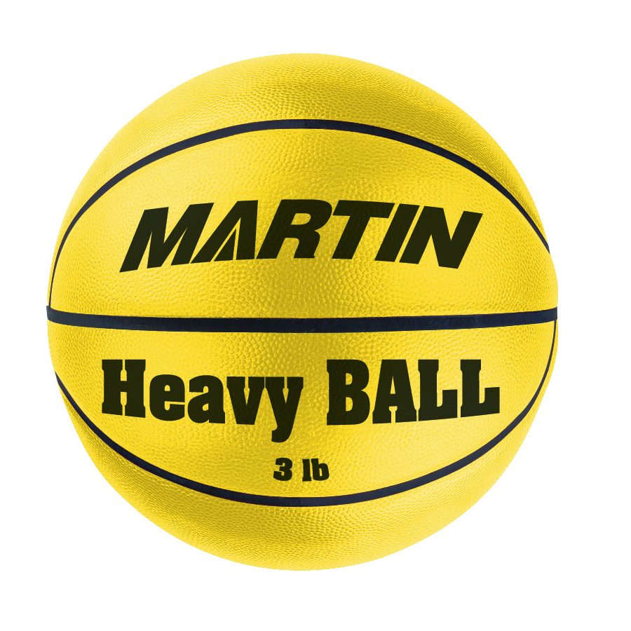 Martin Sports Weighted Training Basketball, Pebbled Rubber in Official, 3 lb - Front View