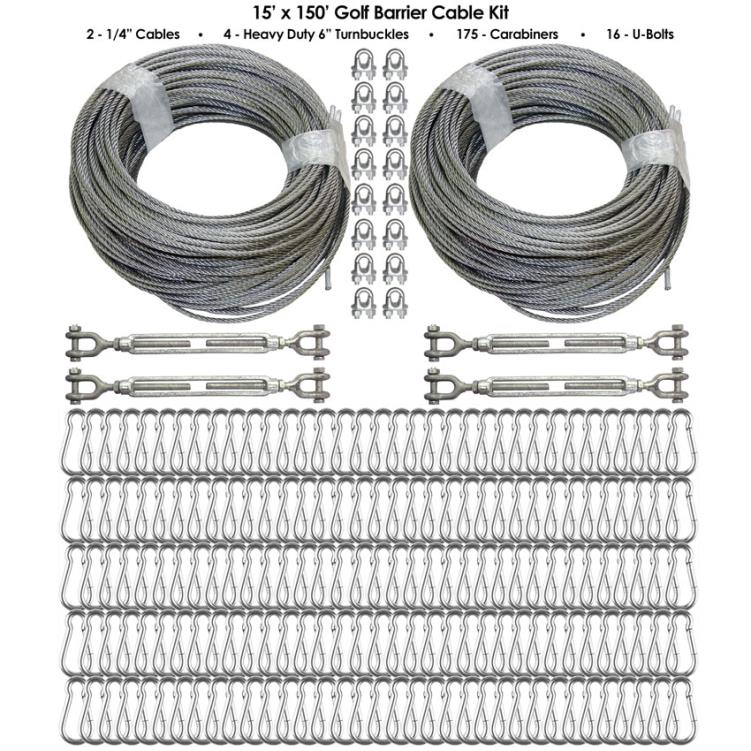 Cimarron Golf Barrier Netting Cable Kit 25x100 - Front View