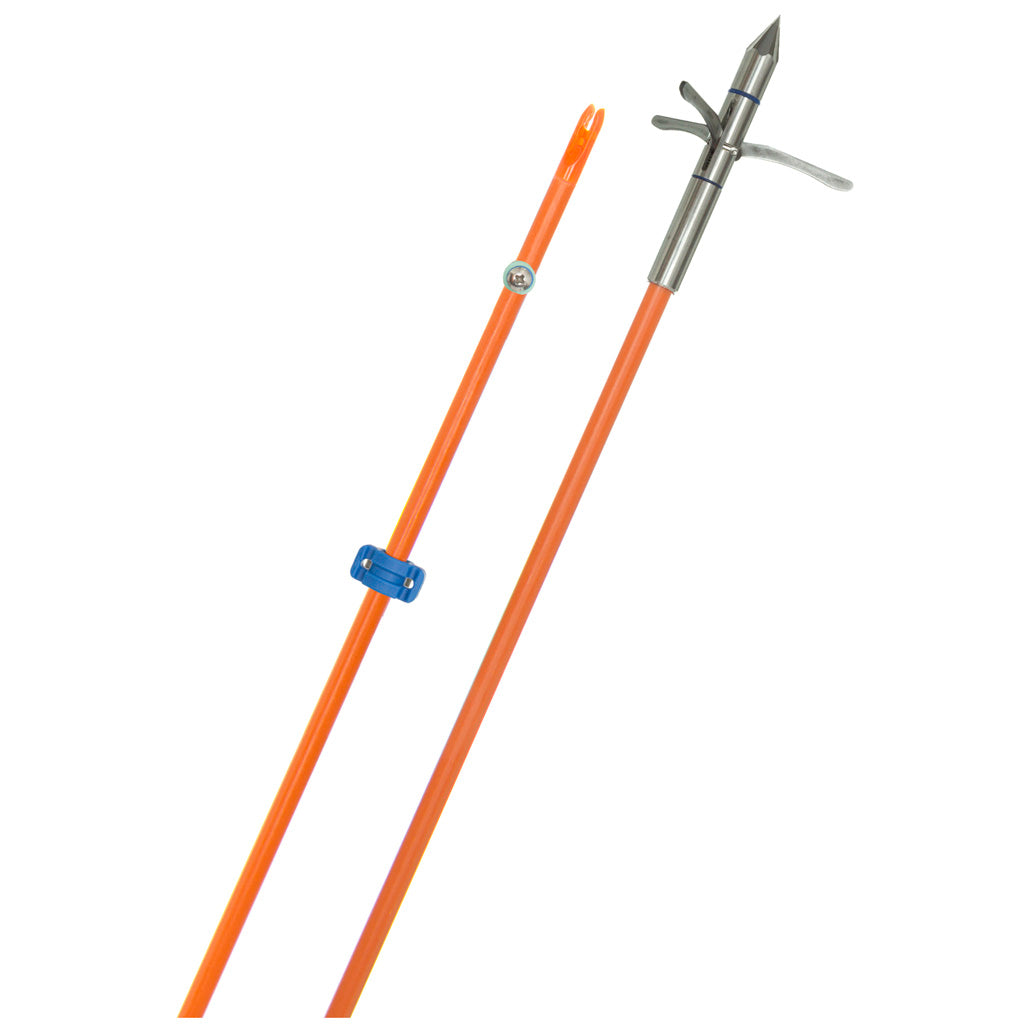 Fin-Finder Fin Finder Raider Pro Bowfishing Arrow in Orange with Kraken 3 Barb Point - Front View