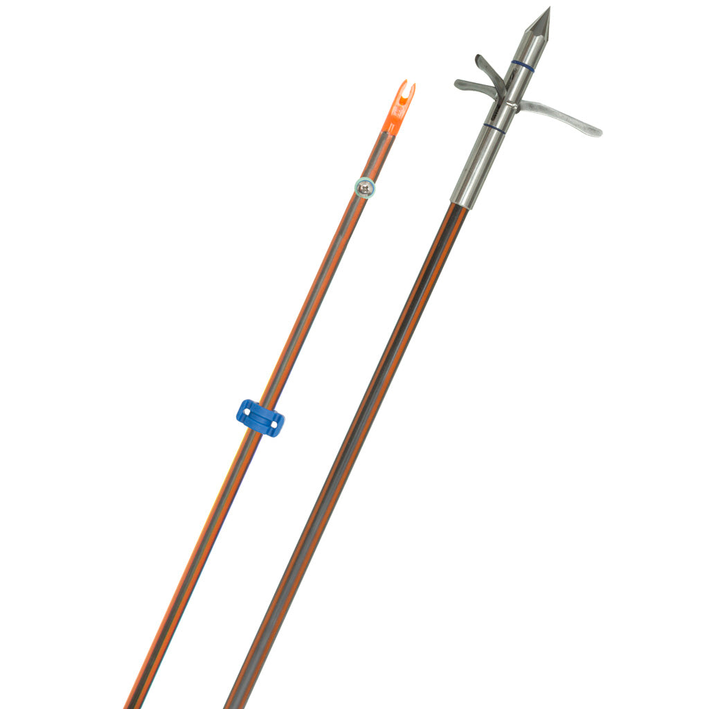 Fin-Finder Fin Finder Hydro Carbon IL Bowfishing Arrow in with Kraken 3 Barb Point - Front View