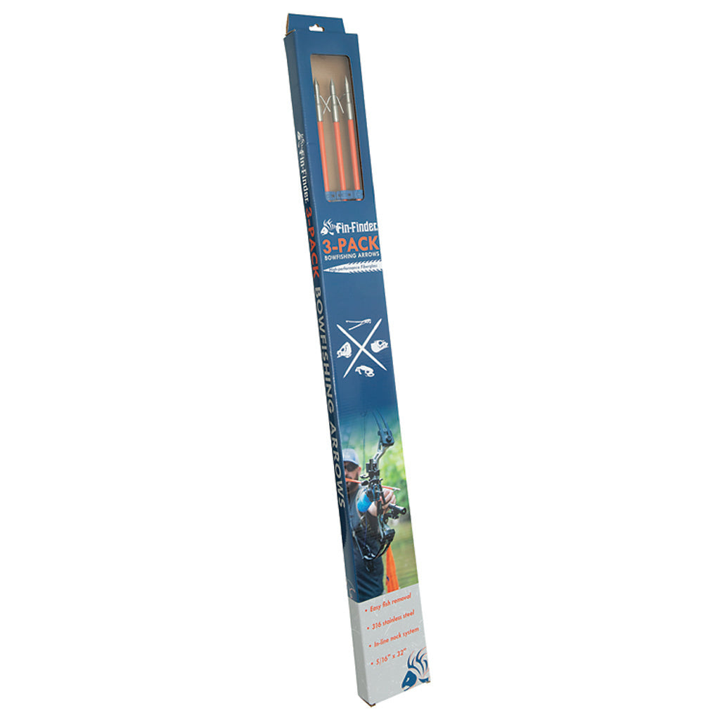 Fin-Finder Fin Finder Raider Pro Bowfishing Arrow w/ Slide in Orange with Riptide Point 3pk. - Front View