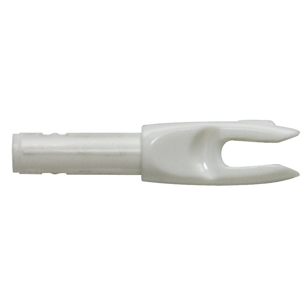 Easton 4mm G Nocks in White Small Groove 12 pk. - Front View