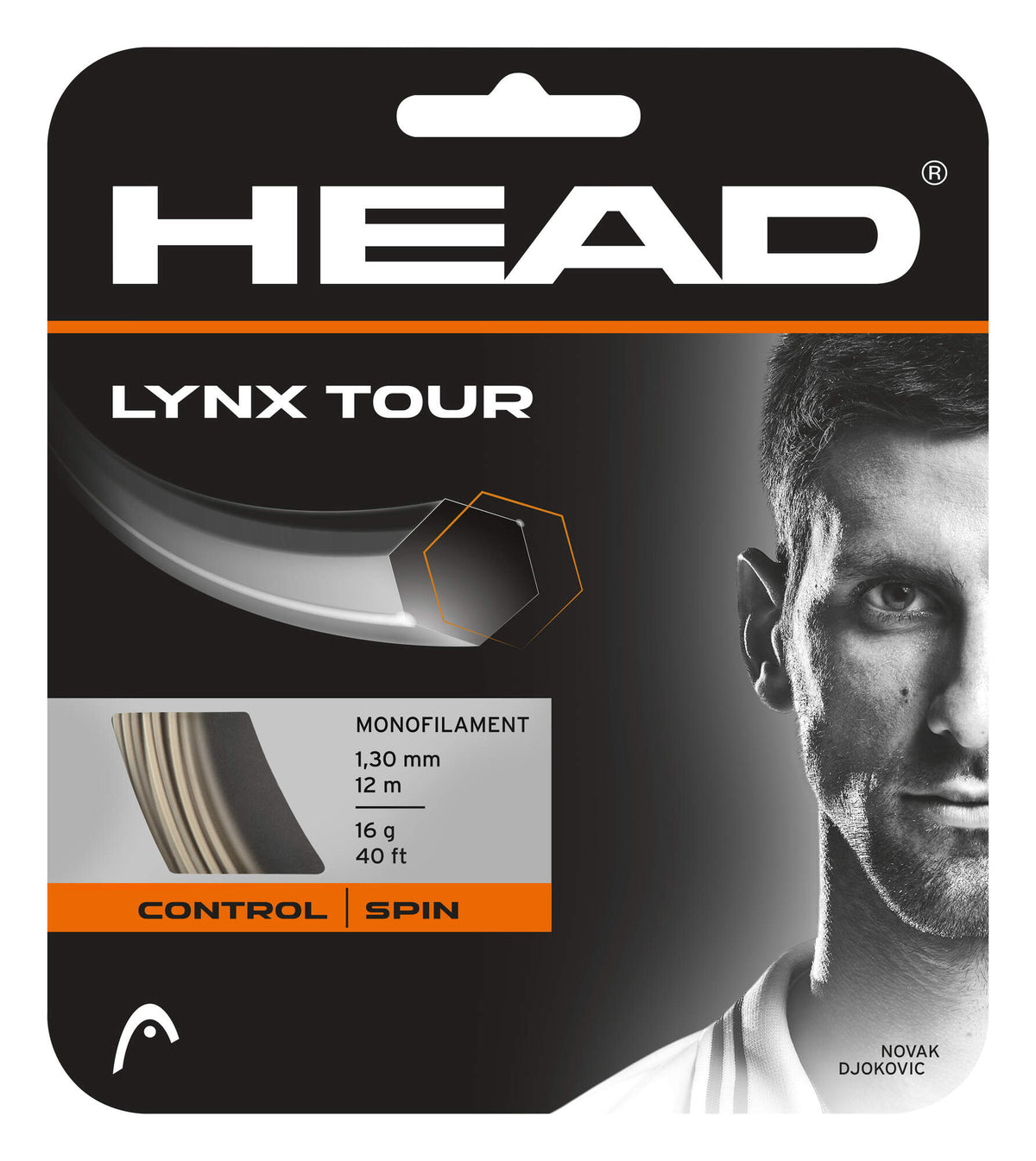 HEAD Lynx Tour Tennis String Set, 16 and 17 Gauge in Champagne - front view