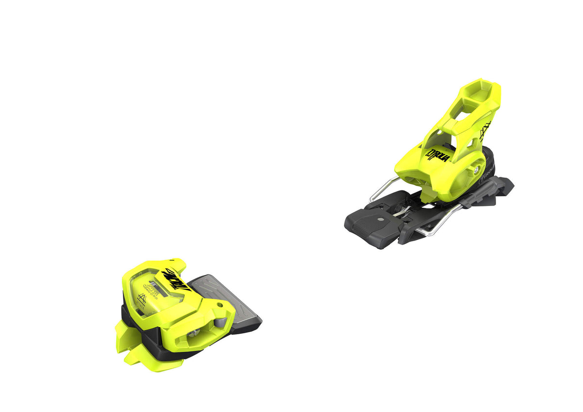 Tyrolia Attack 17 GW Ski Bindings, Flash Yellow, Without Brake in Flash Yellow - side angle view