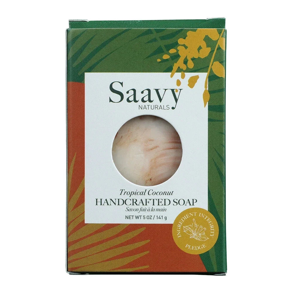Saavy Naturals Handcrafted Tropical Coconut Soap, 5 oz