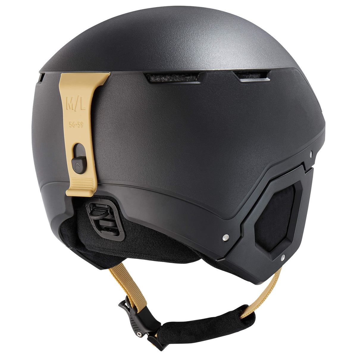 HEAD CHARTER SR Ski Helmet, Black in Black - rear side view