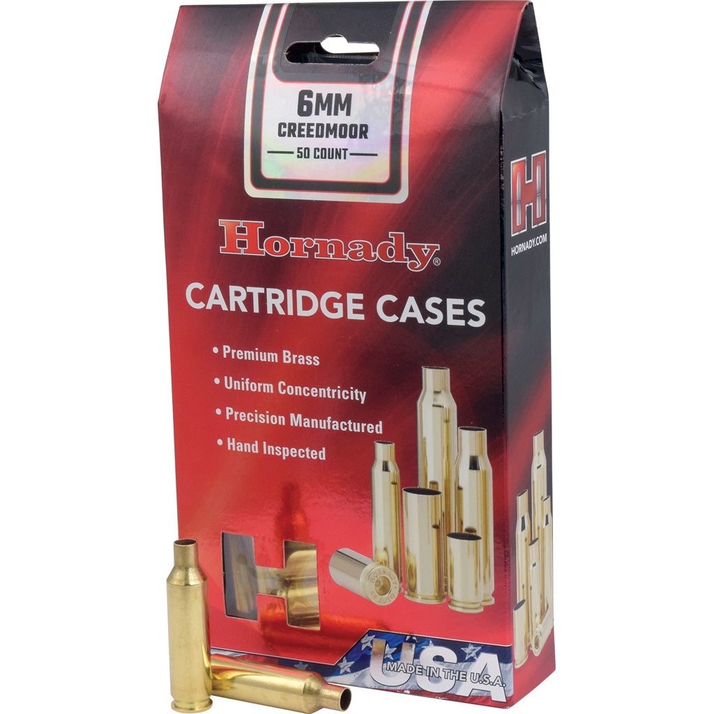Hornady Rifle Cartridge Cases in 6mm Creedmoor Unprimed 50 pk. - Front View
