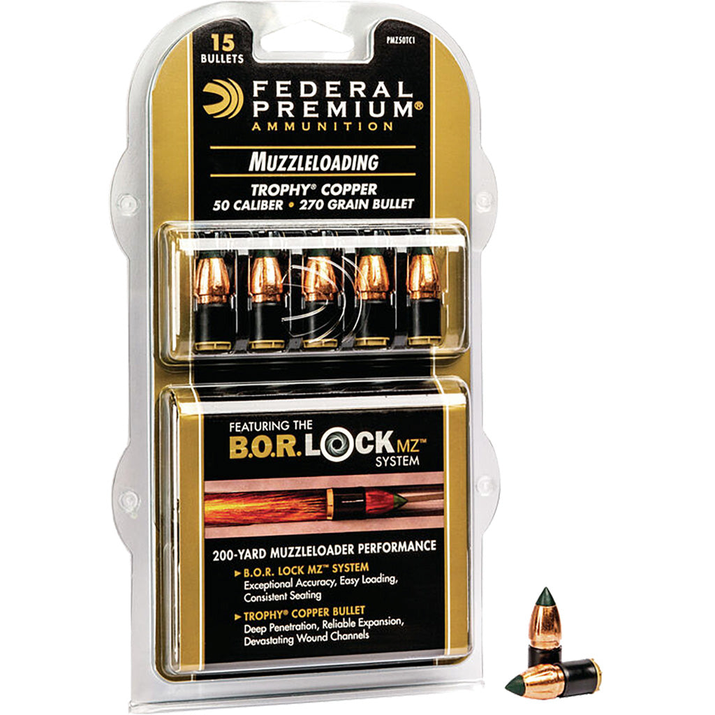Federal Muzzleloader Bullets in Bronze - Front View
