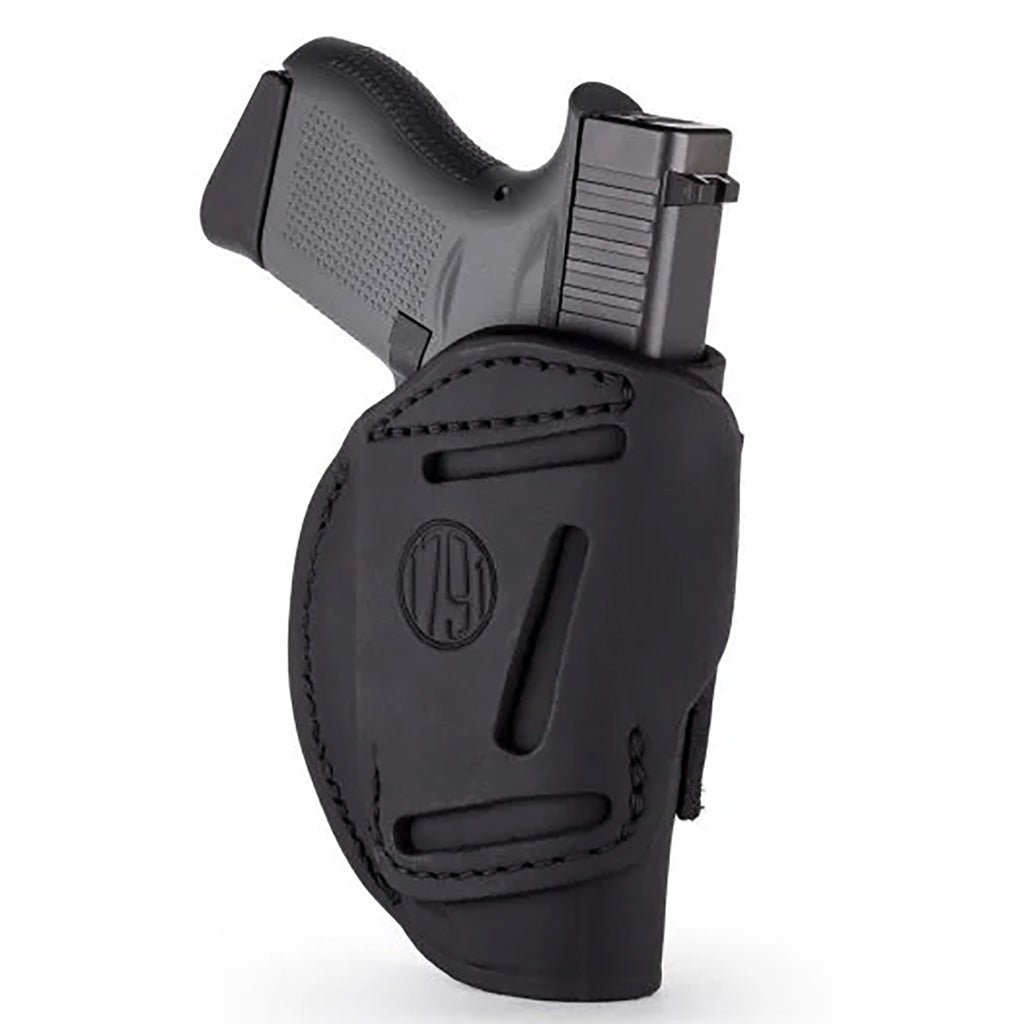 1791 Gunleather 4 Way IWB & OWB Holster in Size 3 Stealth Black Right Hand - Front View