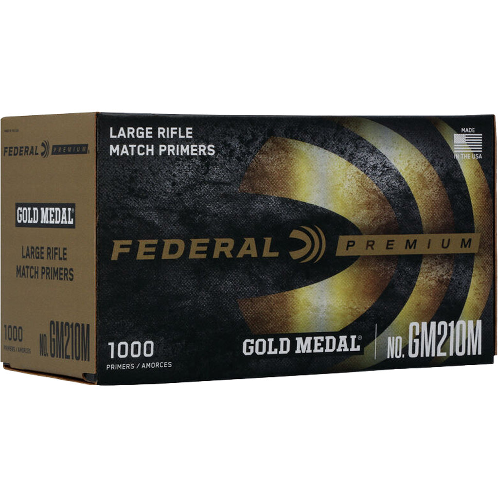 Federal Premium Gold Medal Rifle Primers in Large 1000 ct. HAZ - Front View