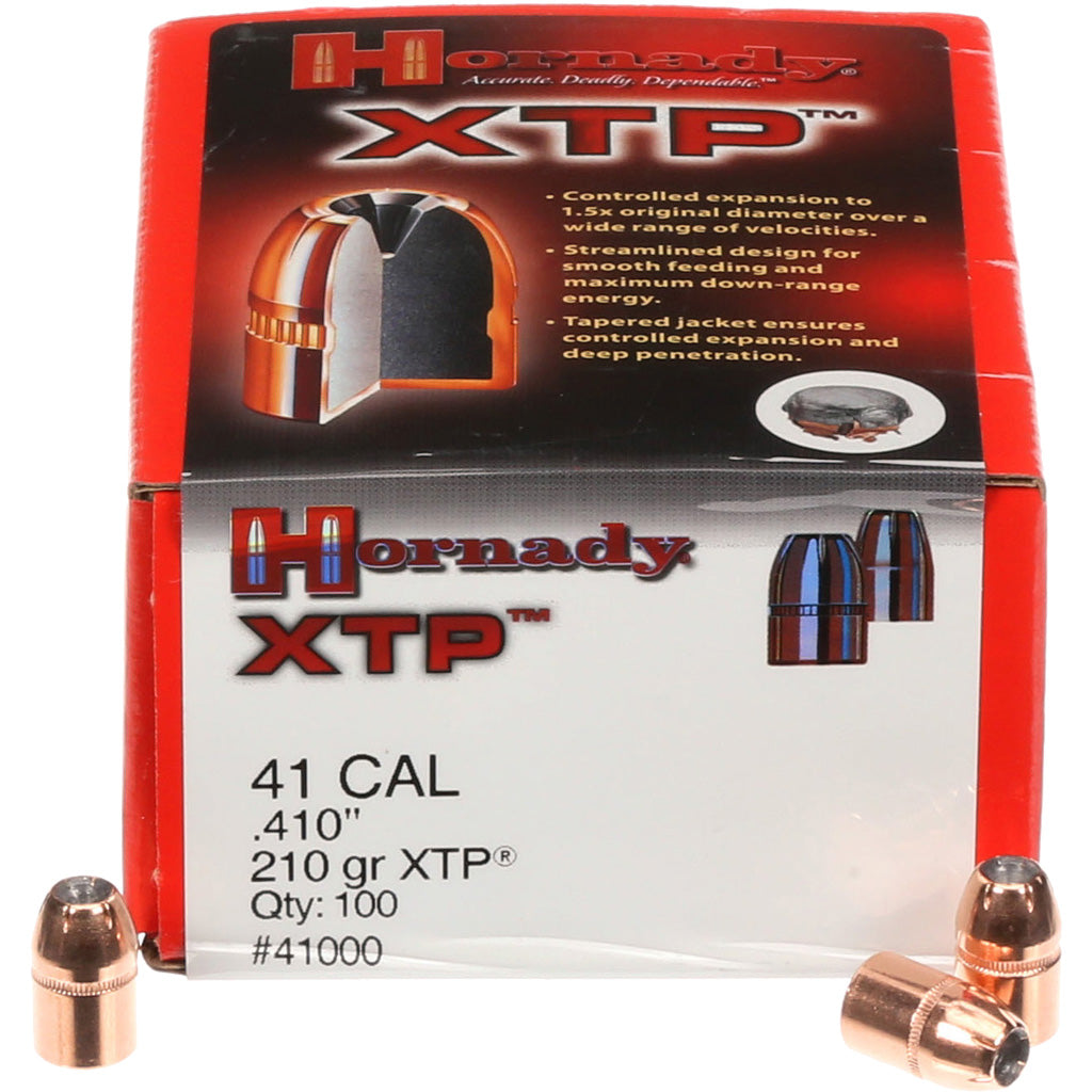 Hornady Traditional Pistol Bullets in 41 cal. .410 210 gr. XTP 100 box - Front View