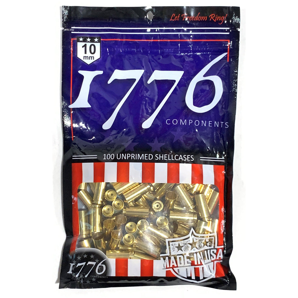 1776 USA Unprimed Brass in 10mm 100 pc. - Front View
